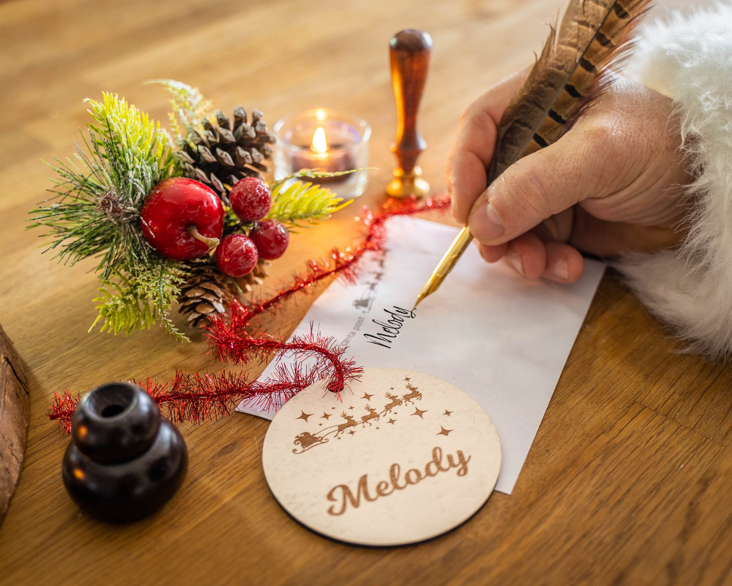 Track Santa Christmas Bauble